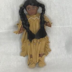 American Girl 6" Mini Kaya Native American Indian doll w/ hair buttons.